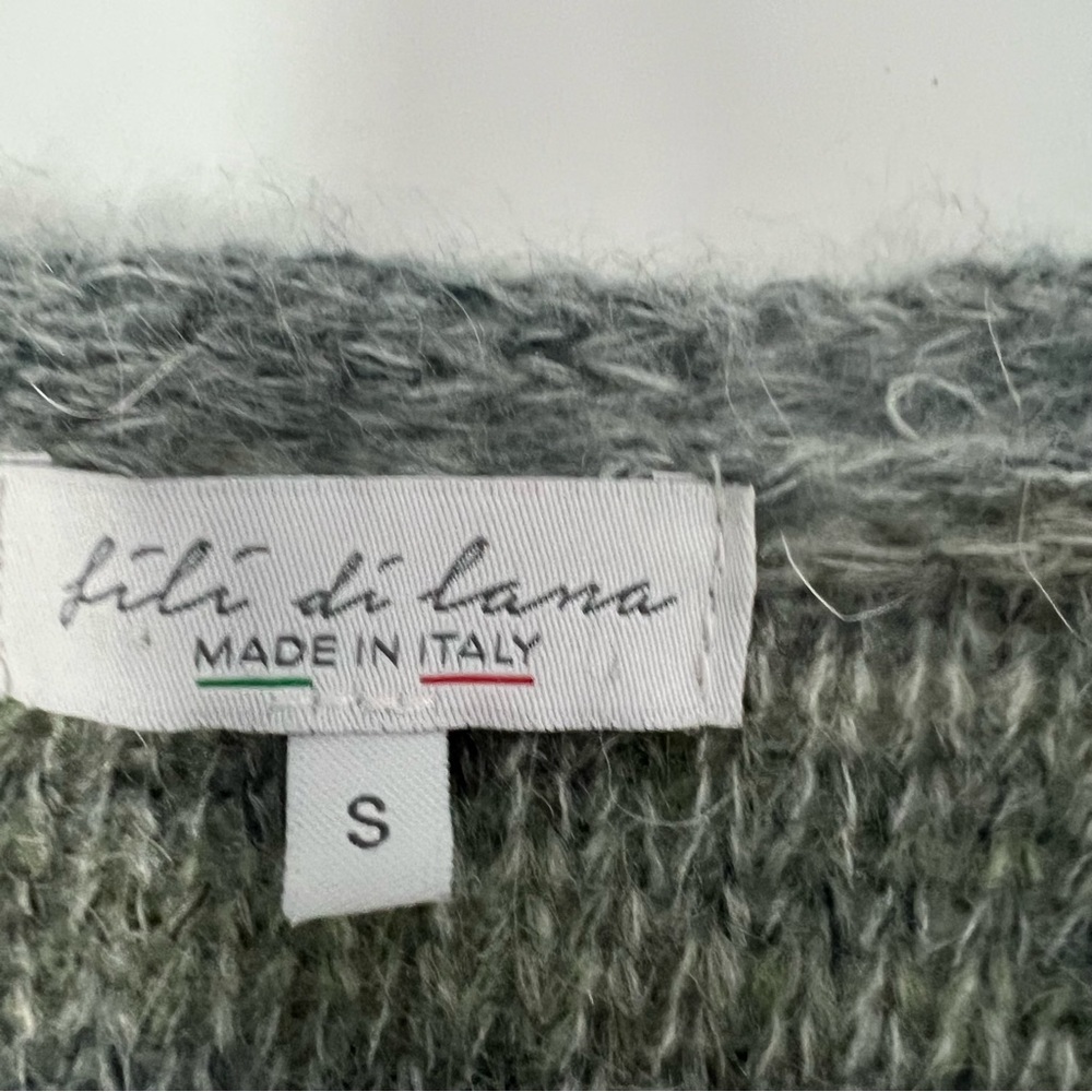 Fili Di Lana Italian Mohair Wool Blend Open Cardigan Duster Sweater Small - Picture 4 of 11